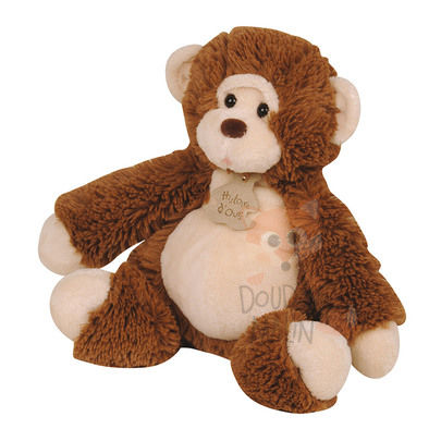  peluche papouillours singe marron beige 